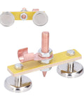 Heavy Duty Welding Ground Clamp Tools With Magnetic Base And Dual Strong Magnets For Secure Mechanical Maintenance Holds Firmly At Up To 300 Amps Current Without Slippage During Tough Fabrication Projects, showing dual magnet heads and copper tail.
