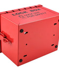 Heavy Duty Lockout Tagout Box for Group Lockout, 12 Padlock Capacity, Industrial Grade Steel, Red Portable LOTO Lock Box