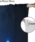 New York Night City Skyline 3D Neon Curtains Set For Bedrooms And Living Rooms, Blackout Window Drapes With Thermal Insulation, Rod Pocket Panels, Two Panels Each 27.5 Inches Wide By 63 Inches Long, Overall 55 By 63 Inches, City Vibe Ready showing 3-inch rod pocket detail