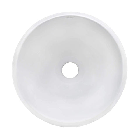Top Mount 12 Inch Round White Vessel Sink For Bathroom Vanity, Durable Solid Porcelain Ceramic Construction, Above Counter Installation