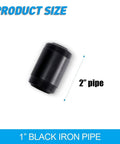 1x2 Black Painted Iron Pipe Nipple Set, 10 Pack, Threaded Black Iron Pipes For DIY Furniture And Shelving, Industrial Decor
