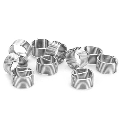 Super Heavy Duty 10 Piece Stainless Steel Wire Thread Inserts M18x1.5 For Damaged Hole Repair Kit With Precise Drill Bit Installation Tool, 304 SS