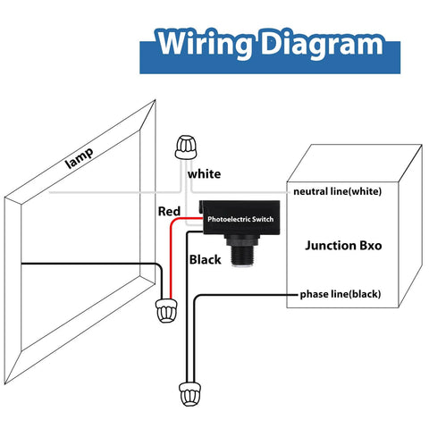 Wiring diagram for Six Pack Dusk To Dawn Outdoor Lighting Sensor Kit 100 To 277V Photoelectric Switch Photocell Light Sensor