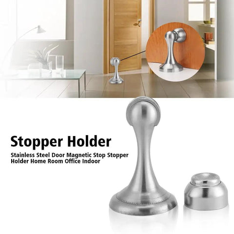 Magnetic Cabinet Door Stop Catch Wall Mounted Door Holder No Fuss With Strong Magnet Stainless Steel Indoor Use