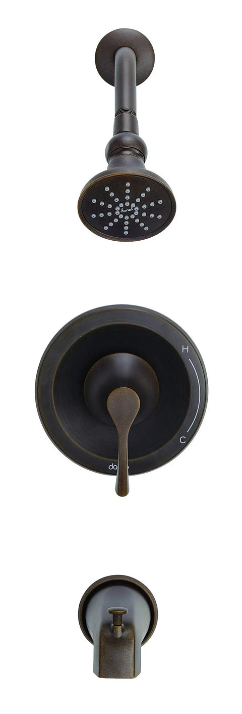 Tub And Shower Trim Kit With Treysta Cartridge Featuring Air Injection Tech 1.75 GPM At 80 PSI shown in bronze finish.