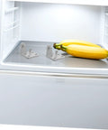 Commercial Grade Metal Refrigerator Door Hinges For Cooler And Freezer With Silky Smooth Motion and Knockout Durability shown next to bananas.