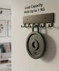 Six Hook Wall Mount Key Organizer for Entryway, Kitchen, and Office, Sturdy Metal Key Rack with Screw-In Mounting holding 1 KG weight