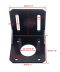 Front view of Two Pack 42mm NEMA17 Stepper Motor Mounting Bracket Set Alloy Steel L Shaped 90 Degree With Screws And Nuts Anti Rust