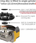 Heavy Duty Wood Turbo Carving Disc Curve Eight Tooth Angle Grinder Blade 103 Mm with 7/8 inch arbor detail and fitting instructions.