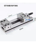 6 Inch Manual Tool Maker Bench Vise For CNC Grinding Milling Machines with metallic gray body and precise dimension measurements.
