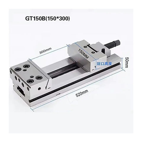 6 Inch Manual Tool Maker Bench Vise For CNC Grinding Milling Machines with metallic gray body and precise dimension measurements.