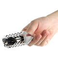 Hand holding one Queen Bee Cage Catcher Clips Set in Stainless Steel Three Pack Beekeeping Tool, showcasing easy grip and safe handling.