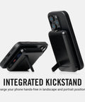 Solid Pick 20W Magnetic Power Bank With Built In Cables 10000mAh Fast Charging Battery MagSafe Compatible with integrated kickstand.