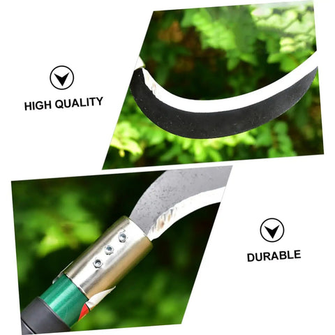 Close-up of Two Pack Manganese Steel Garden Sickle Tool Set blade and handle, Ergonomic Hand Weeder For Weeding Mowing Harvesting And Yard Work