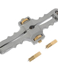 Smooth Operator Adjustable Wire Stripper And Fiber Optic Cable Cutting Tool with two brass fittings, ideal for electrical jobs.