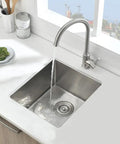 Stainless Steel Undermount Bar Sink 15x17 Inch Small Wet Bar, 16 Gauge SUS304 Brushed Nickel Finish, view from above