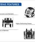 Beefy Front Wheel Bearing Hub Assembly Direct OE Replacement For 2011 2014 Ford Expedition RWD 2011 2014 F 150 RWD And 2011 2014 Lincoln Navigator RWD With ABS Six Lug Wheel Hub Compatible With All Weather features