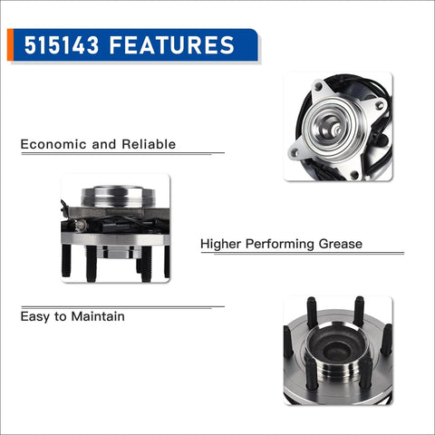 Beefy Front Wheel Bearing Hub Assembly Direct OE Replacement For 2011 2014 Ford Expedition RWD 2011 2014 F 150 RWD And 2011 2014 Lincoln Navigator RWD With ABS Six Lug Wheel Hub Compatible With All Weather features