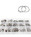 All In One External Circlip Snap Ring Assortment Kit M5 To M20, 500Pcs Stainless Steel And Carbon Steel C Clip Retaining Rings for shafts