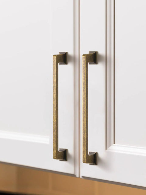 10 Pack Antique Brass Cabinet Pulls With 3 Inch Center Hole Retro Vintage Square Drawer Pulls For Cabinets Cupboard And Kitchen Hardware