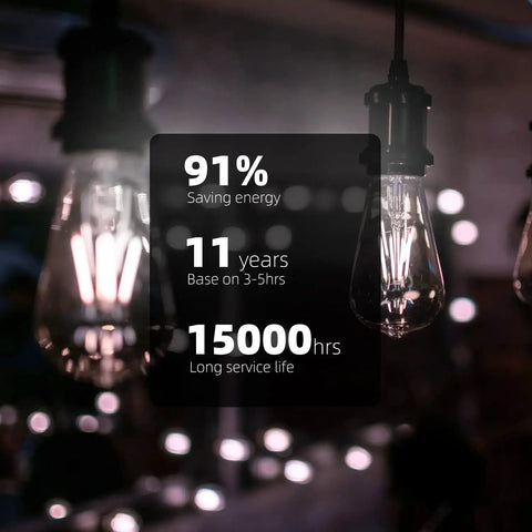 Dimmable LED Edison Bulb With Vintage Filament For A Retro Vibe, highlighting energy savings and longevity, 5.5W, 4000K