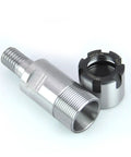 Heavy Duty Shock Resistant Cutting Head Extension Rod For Cnc Mills And Lathes Built Like A Tank showing steel ER16M interface and nut.