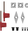 Badass Five Piece Wood Turning Lathe Chisel Set Featuring Rock Solid Tungsten Carbide Tips And Built Tough Square Stainless Handles with inserts and wrenches