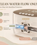 Close-up of Electric Enema Kit With Dual Nozzles And 100 Level Pressure Control Coffee Enema showing one-way valve and water flow.