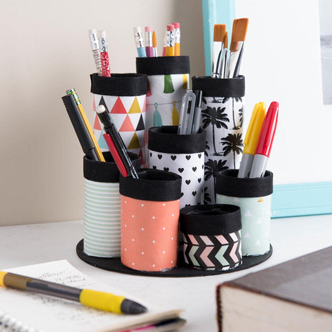 DIY craft organizer for pens and brushes sealed with Matte Sealer Glue And Finish One Stop Craft Solution For Wood Paper Fabric And More Quick Dry Easy Clean Non Toxic Diy Friendly Craft Adhesive Finish Made In Usa 8 Oz Pack Of 1.