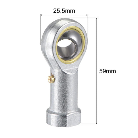 Two Pack 10mm Bore Spherical Rod End Bearing With M10x1.5 Left Hand Female Thread Self Lubricated Joint For Hydraulic Cylinders And Machinery Heavy Duty Steel Construction, 59mm