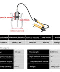 Beefy Hydraulic Gear Puller With Hand Pump, 15 Ton Option, 2 Jaws, Includes Dimensions and Weights