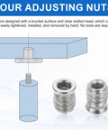 Rugged Wood Threaded Insert Nuts M6x15mm Hex Socket Drive 304 Stainless Steel Set Of 12 with installation diagram