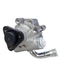 Heavy Duty Power Steering Pump For Porsche Cayenne V8 2002 To 2007, durable metal construction, threaded connector and outlet.