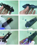 Various angles of Mini RC Submarine With 2.4G 6CH Remote Control Movable Tail Mosasaur Design Realistic Water Toy in action.