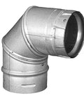 Durable 4 Inch Pellet Vent Pro Stainless Steel 90 Degree Elbow for Pellet Stove Chimneys Laser Welded for Strength and Easy Install High Quality Pellet Venting Solution for Safe Home Heating - angled view