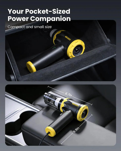 Cordless Handheld Car Vacuum 18500Pa High Power Cleaner With 4 In 1 Nozzle Set, compact size in car interior