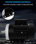 Half HP Electric Motor That Doubles as a Workhorse for Agricultural Compressors, robust steel housing, close-up view