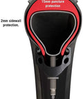 Cross-section of Premium Tire Inserts For 26 X 4 To 4.8 Schrader Set Of 2 No Flat Bicycle Liners, showing 15mm puncture and 2mm sidewall protection.