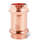 10 Pack Three Quarters Inch Copper Press Coupling With Stop Easy Install ProPress Fitting Seven Eighths Inch OD, lead-free copper coupler