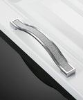 Bling Crystal Door And Drawer Pulls Knobs Set 6 Pack Modern European Style Square Rhinestone Handles installed on cabinet