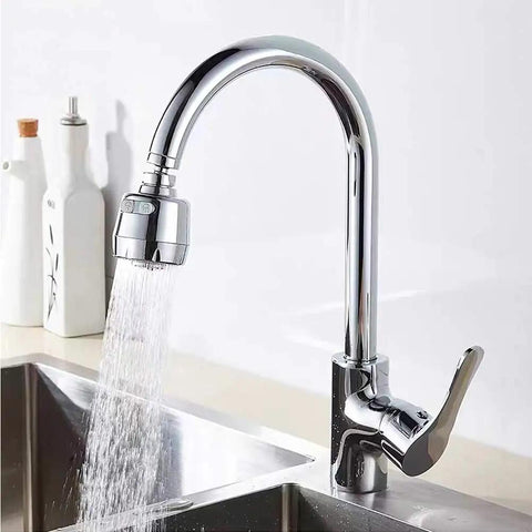 360 Degree Swivel Kitchen Faucet Sprayer Attachment With Dual Water Modes No Splash Champagne Flow shown over a sink
