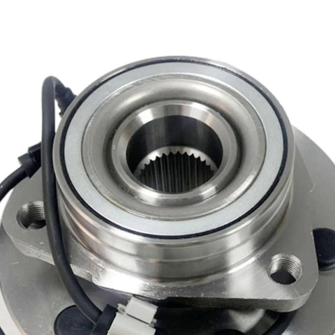 Front Wheel Bearing Hub Assembly For 4WD And AWD Trucks And SUVs Compatible With Cadillac Escalade Silverado Avalanche Express 1500 Tahoe Suburban GMC Savana Yukon Sierra 6 Lug With ABS close-up view