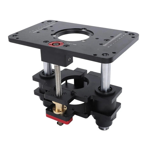 Pro Grade Manual Router Lift Stand For 3.5 Inch Motors Built Like A Tank smooth crank and sturdy design for woodworking tasks.