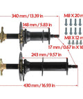 Rear Axle Shaft Kit For Go Karts And Electric Rides 72V 1500W Brushless Differential Motor with detailed measurements