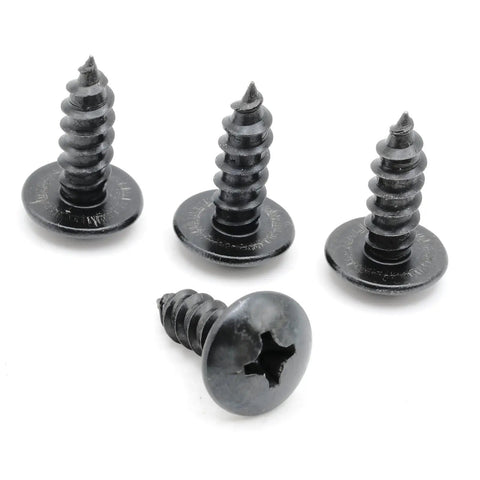 License Plate Screws Front And Rear Mount Hardware Kit Black Plated Rustproof Stainless Steel Self Tapping Bolts
