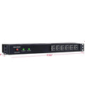 Rackbar Rackmount Surge Protector With 18 Outlets, 3600 Joules Of Power Protection, 15 Foot Cord, 1U Mount, 120V 15A, front view