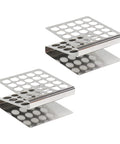Two Pack 25 Hole Stainless Steel Test Tube Rack Z Shape for Tubes Up To 16mm Diameter, Built To Last Lab Organizer With Wide Base