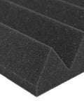 Heavy Duty Pro Grade Acoustic Foam Panels 24 Pack Charcoal Studio Soundproofing Wedge Wall Tiles 12 By 12 By 2 Inch close-up view.