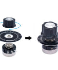 High-Quality 50K Ohm Single Turn Carbon Film Rotary Taper Potentiometer Set with Two A03 Knobs and Two Dials for Smooth Adjustments