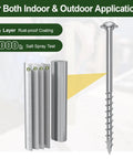 Image of Pocket Hole Screws One And A Quarter Inch, 320 Pcs Exterior Wood Screws Size 8 By One And A Quarter, Asymmetric Quick Drive Thread, showing rust-proof coating and layers.